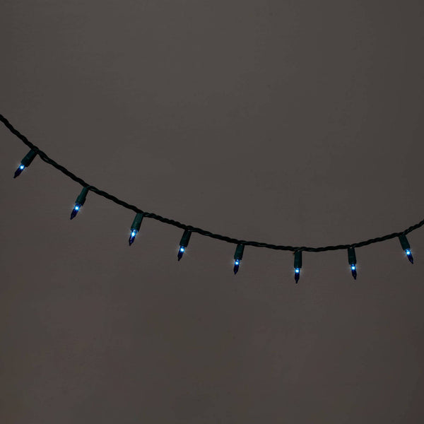 100ct Incandescent Smooth Mini Christmas String Lights Blue with Green Wire - Wondershop