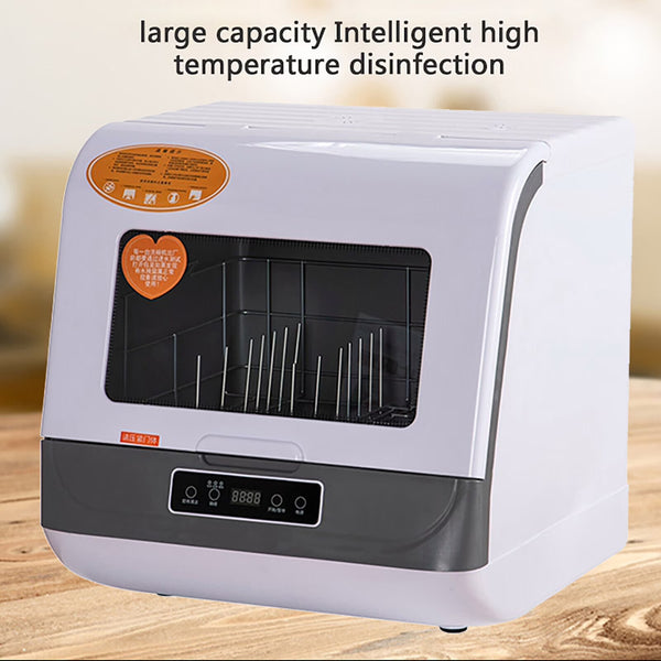 110V 800W Countertop Dishwasher Stainless Steel, 3 Wash Modes + Fruit Wash, Touch Control, Space Saving, Ideal for Small Kitchens & Rvs